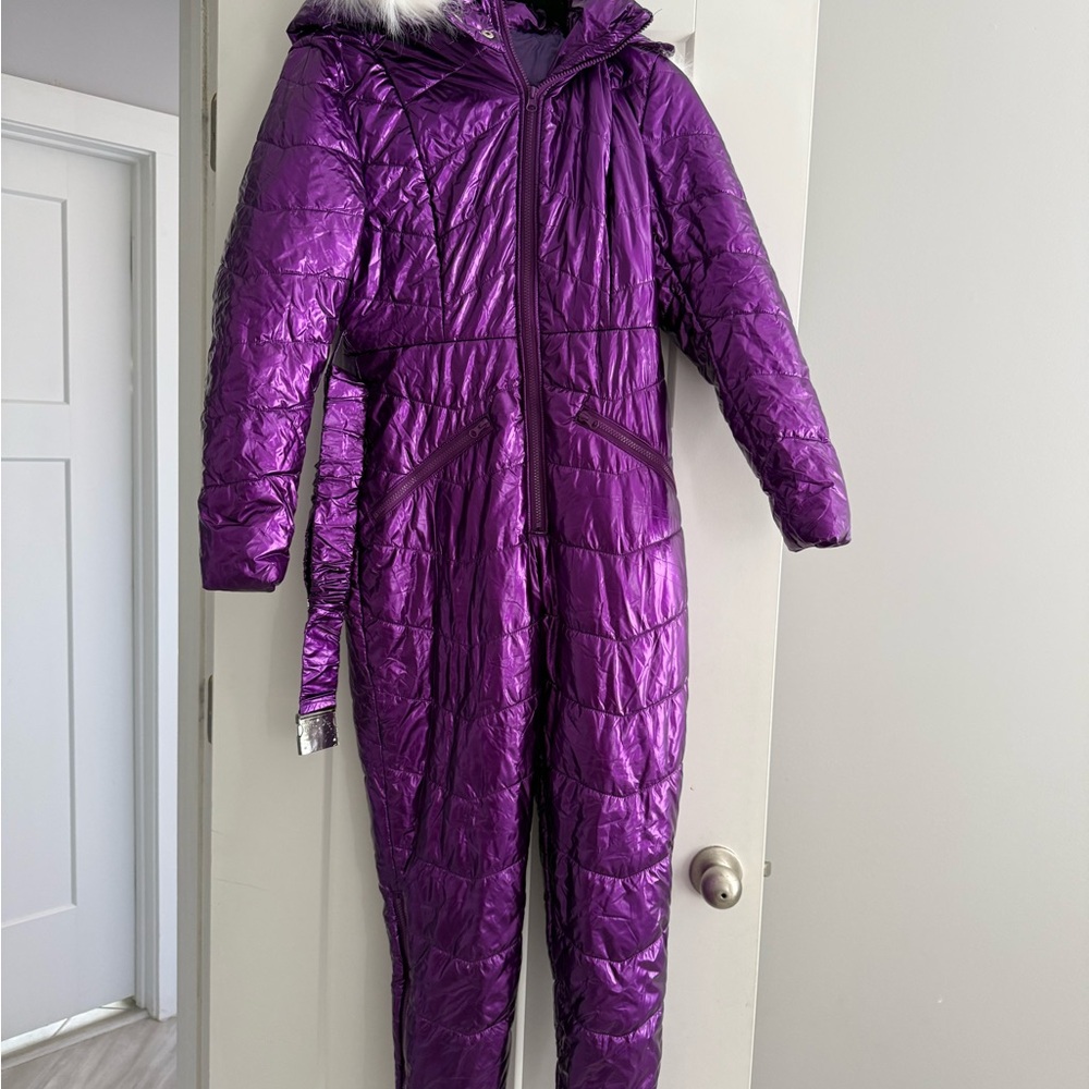 Purple Hooded Snowsuit